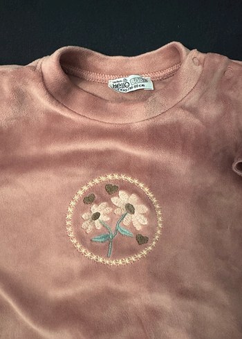 Kız Bebek Pembe Nakışlı Fırfırlı Takım - Görsel 2