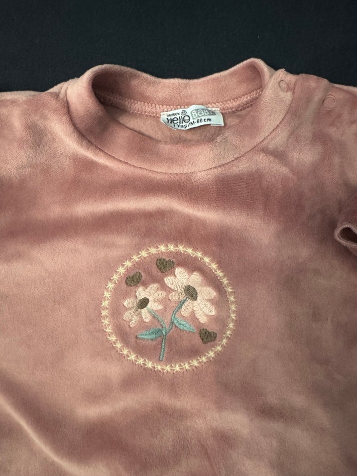 Kız Bebek Pembe Nakışlı Fırfırlı Takım - Görsel 2