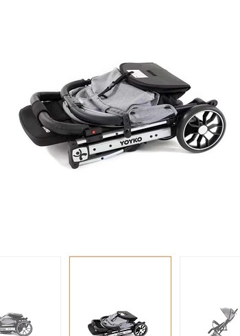 Yoyko Quantum Gri Bebek Arabası ve Oto Koltuğu - Görsel 5