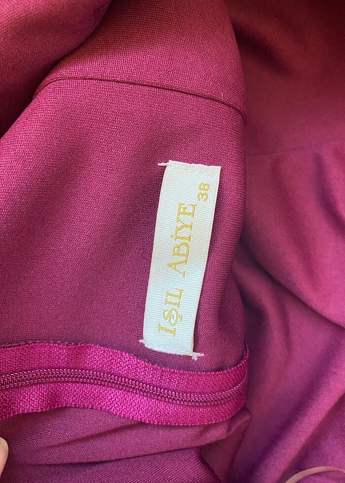 Mürdüm madonna yaka abiye - Görsel 3