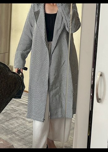 Trendyol & Milla Zebra Desenli Kuşaklı Kadın kaban