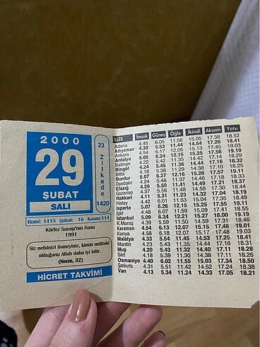 2000 takvim yaprağı