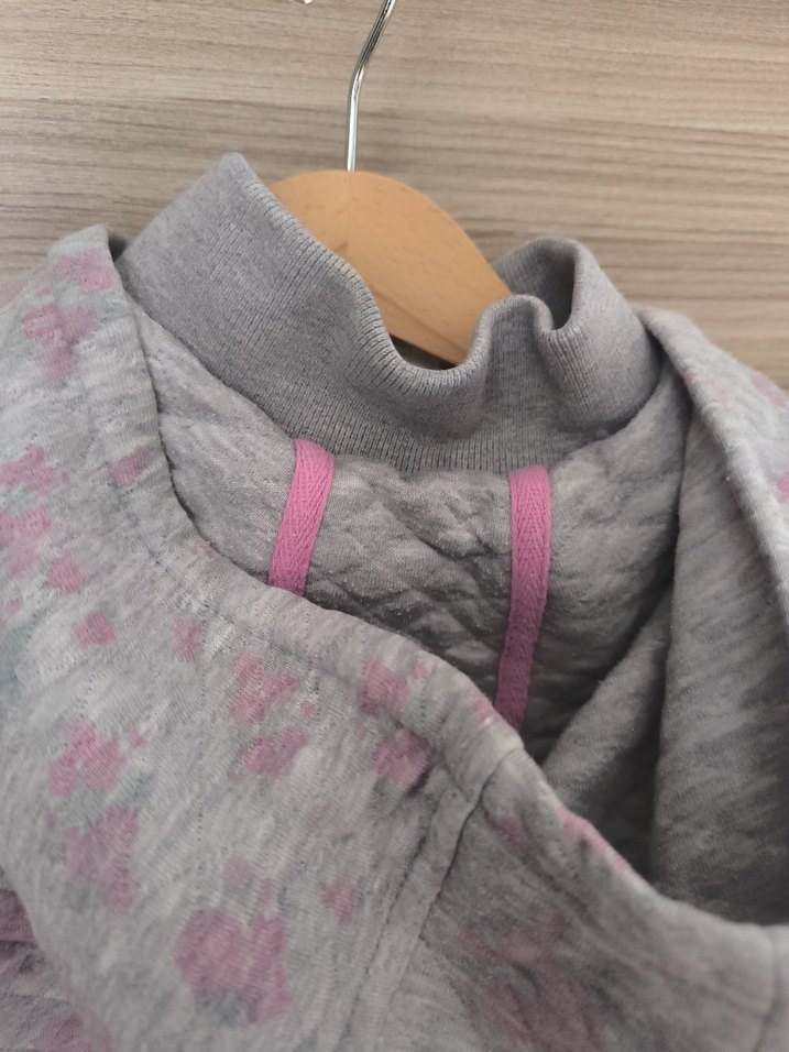 Kız Çocuk Gri Fermuarlı Kapüşonlu Yelek - Görsel 4