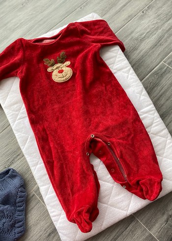 HelloBaby Kırmızı Uzun Kollu Bebek Tulum