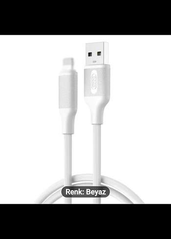 Orjinal 3A Yüksek Hızlı Şarj Destekli Beyaz USB Kablosu - Görsel 2