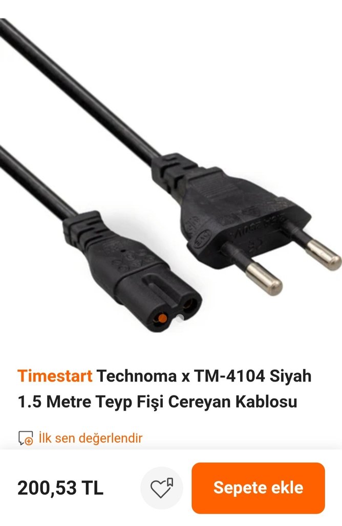 TECHNDMAX Siyah Güç Kablosu - Görsel 4