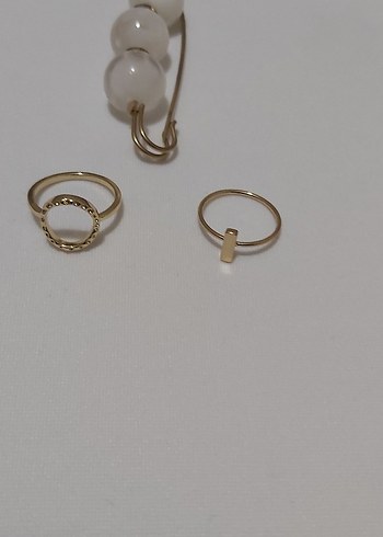 TAŞLI İNCİLİ BROŞ ve 2 Ad.TAŞLI YÜZÜK - Görsel 4