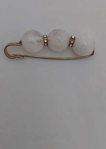 TAŞLI İNCİLİ BROŞ ve 2 Ad.TAŞLI YÜZÜK - Görsel 5