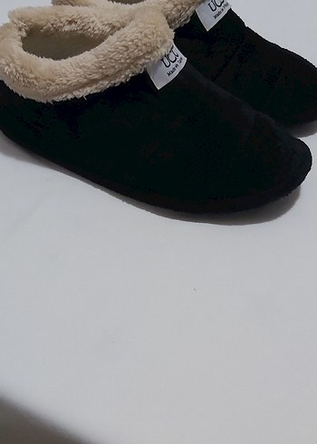 ÜNİSEX SİYAH,İÇİ YÜNLÜ EV AYAKKABISI - Görsel 6