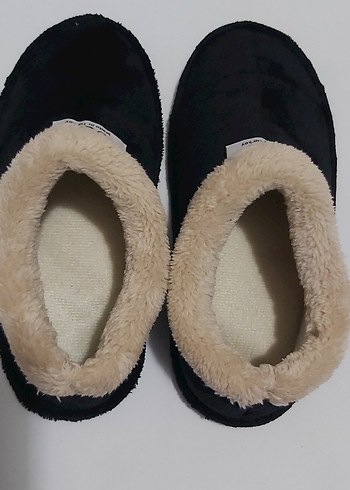 ÜNİSEX SİYAH,İÇİ YÜNLÜ EV AYAKKABISI - Görsel 9