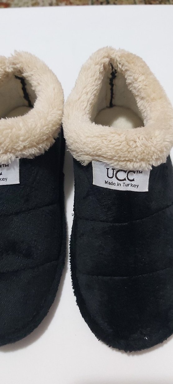 ÜNİSEX SİYAH,İÇİ YÜNLÜ EV AYAKKABISI - Görsel 2