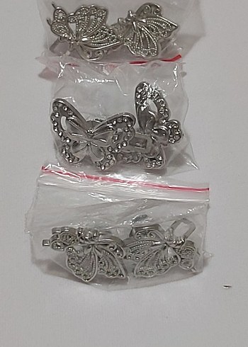 3 Adet TAŞLI KELEBEK BROŞ ve BEL DARALTMA SETİ - Görsel 12