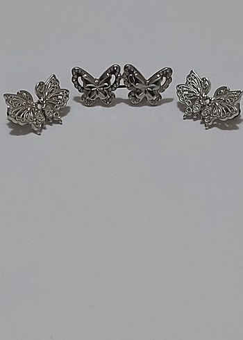 3 Adet TAŞLI KELEBEK BROŞ ve BEL DARALTMA SETİ - Görsel 11