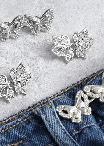 3 Adet TAŞLI KELEBEK BROŞ ve BEL DARALTMA SETİ - Görsel 3