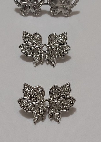 3 Adet TAŞLI KELEBEK BROŞ ve BEL DARALTMA SETİ - Görsel 10