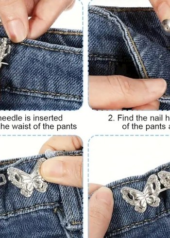 3 Adet TAŞLI KELEBEK BROŞ ve BEL DARALTMA SETİ - Görsel 5