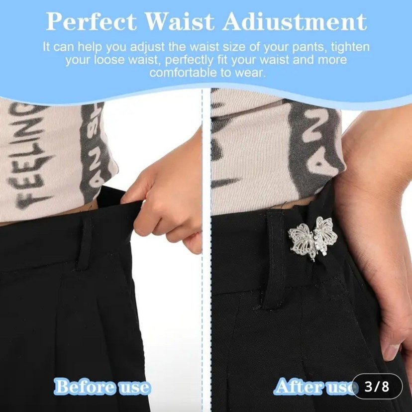 3 Adet TAŞLI KELEBEK BROŞ ve BEL DARALTMA SETİ - Görsel 4