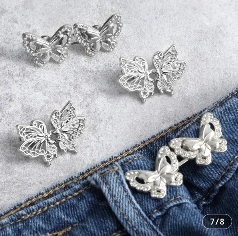 3 Adet TAŞLI KELEBEK BROŞ ve BEL DARALTMA SETİ - Görsel 3