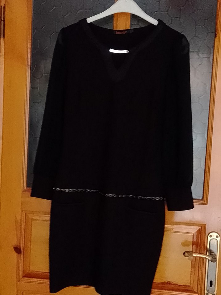 Siyah şık kısa Elbise - Görsel 2