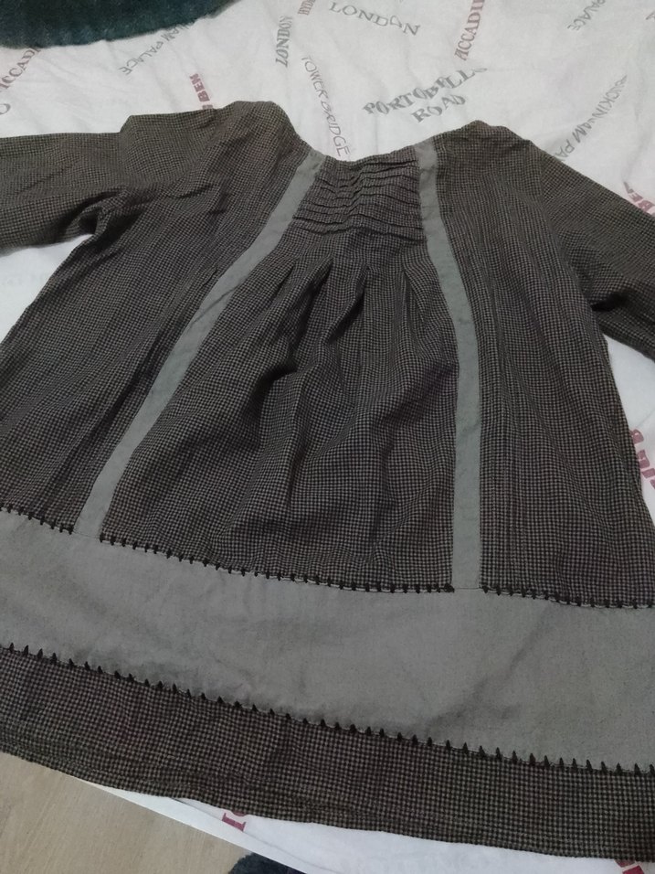 Nakışlı Bohem Gri Uzun Kollu Kız Bluzu - Görsel 5