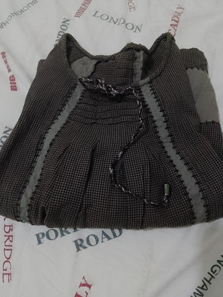 Nakışlı Bohem Gri Uzun Kollu Kız Bluzu - Görsel 3