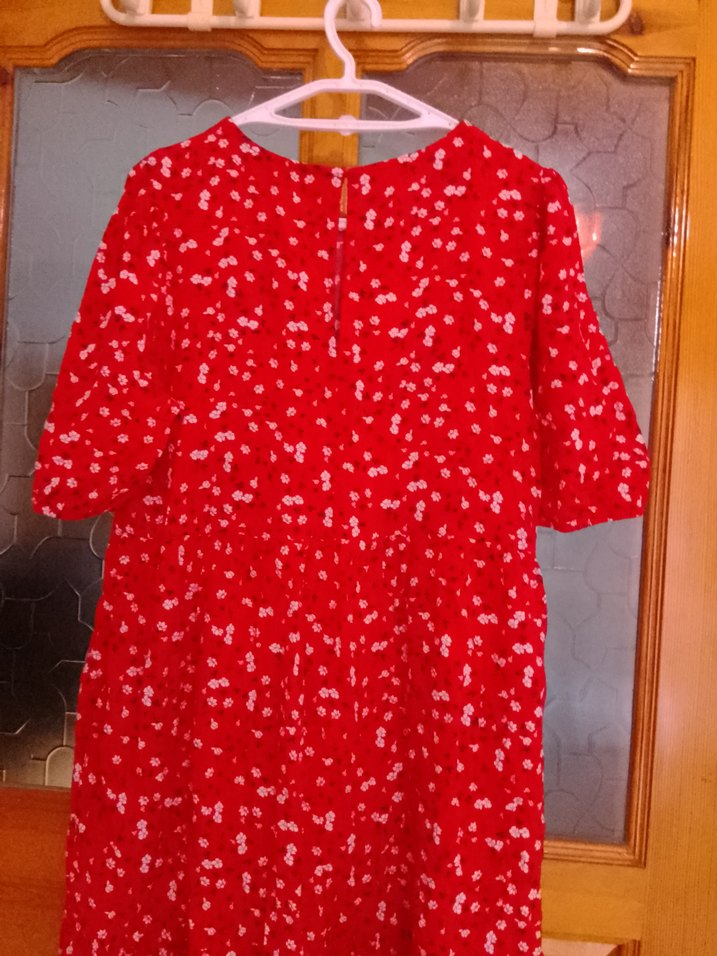 Bohem Kırmızı Midi Elbise - Görsel 4