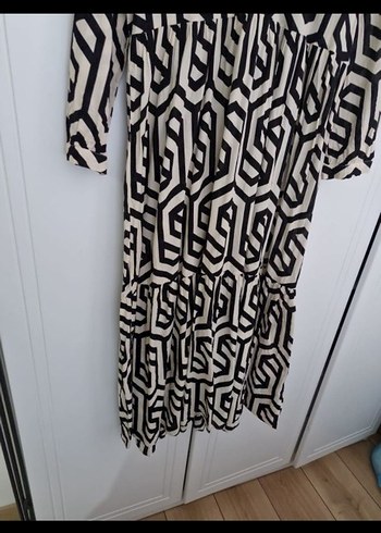 Zebra Desenli Uzun Salaş Elbise