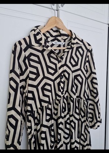 Zebra Desenli Uzun Salaş Elbise - Görsel 6