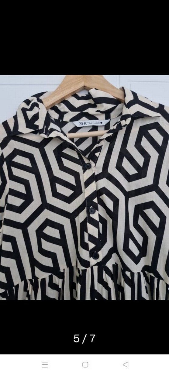 Zebra Desenli Uzun Salaş Elbise - Görsel 5