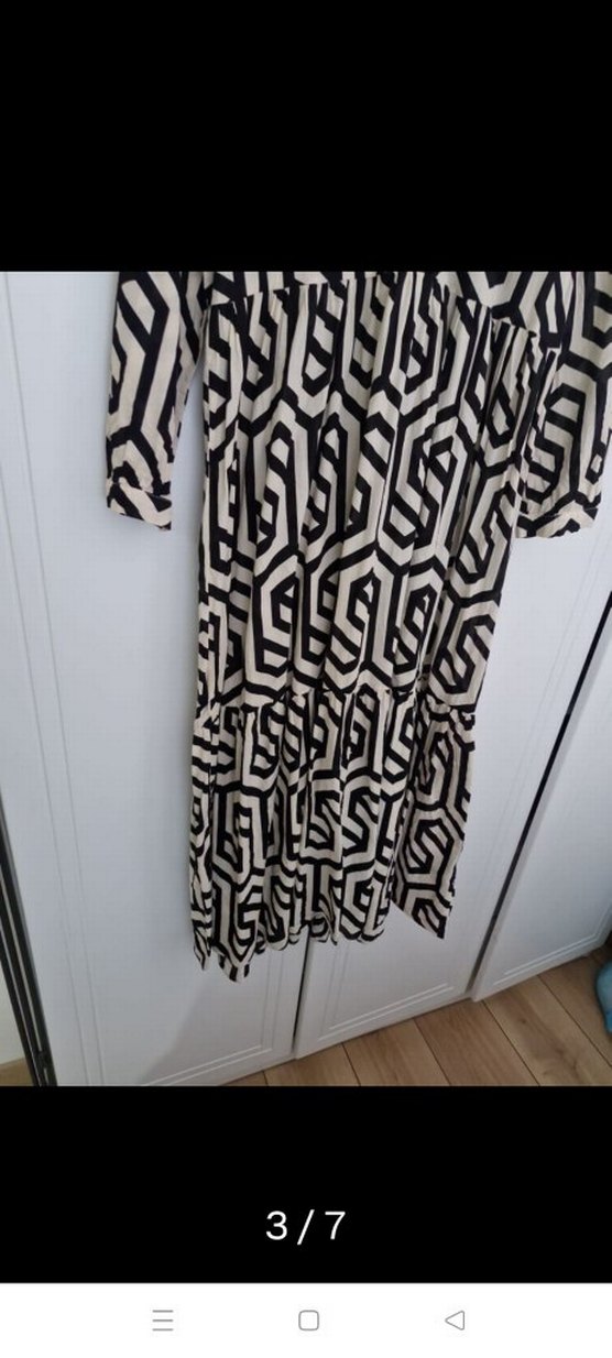 Zebra Desenli Uzun Salaş Elbise - Görsel 2