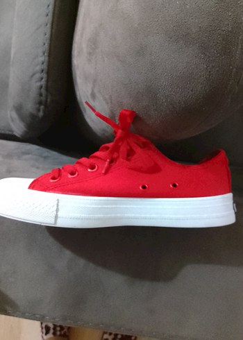 Kırmızı Düz Tabanlı Kadın Spor Ayakkabı - Görsel 5