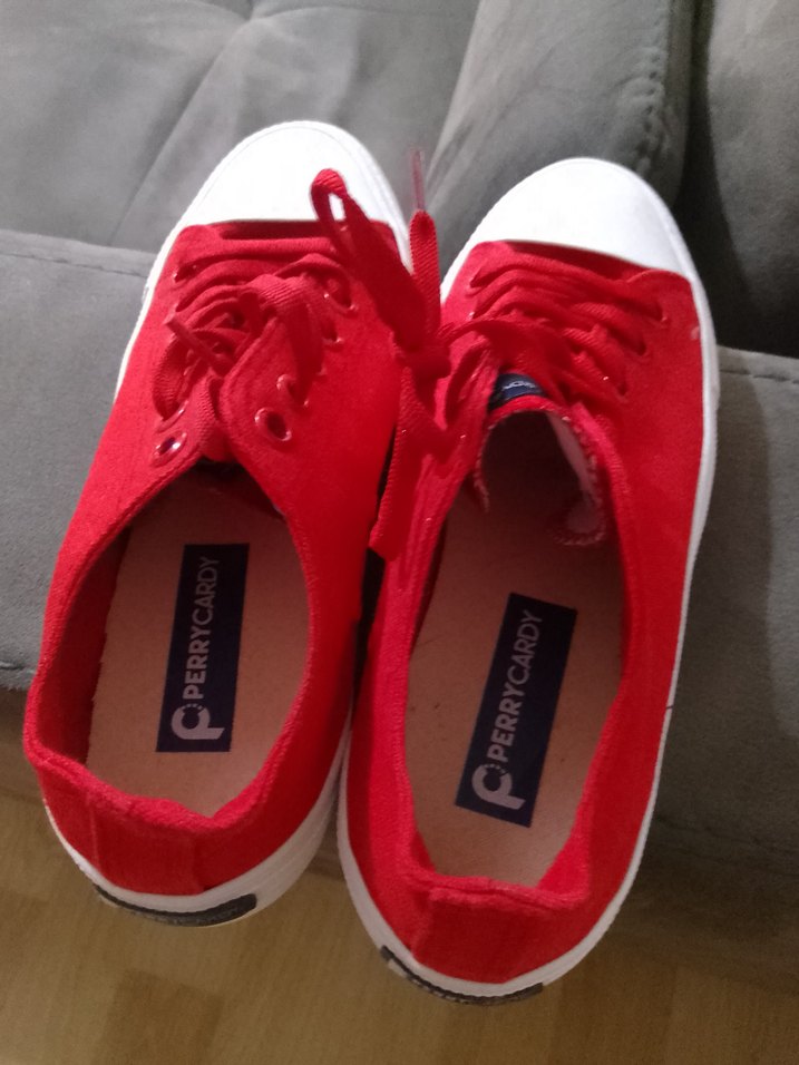 Kırmızı Düz Tabanlı Kadın Spor Ayakkabı - Görsel 3