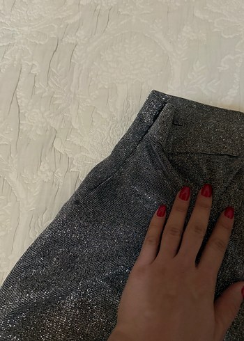 xs Beden gri Renk Özel dikim simli etek