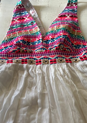 Nakışlı Bohem plaj elbisesi - Görsel 3