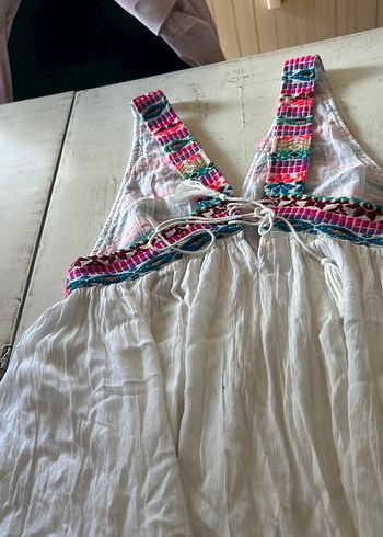 Nakışlı Bohem plaj elbisesi - Görsel 6