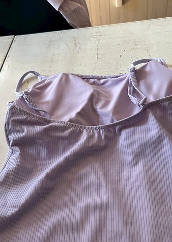 Pastel Mor İnce Askılı Kadın Mayo - Görsel 5