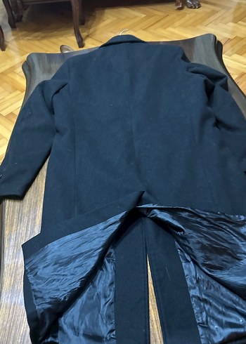 Düğmeli Siyah Erkek Midi Kaban - Görsel 8