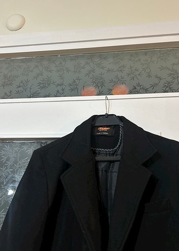 Düğmeli Siyah Erkek Midi Kaban - Görsel 2