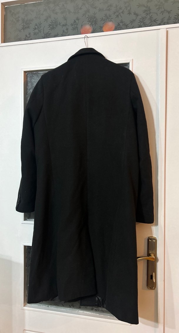 Düğmeli Siyah Erkek Midi Kaban - Görsel 3