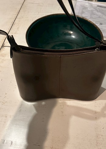 Klasik Kahverengi Deri Kadın Çanta - Görsel 3