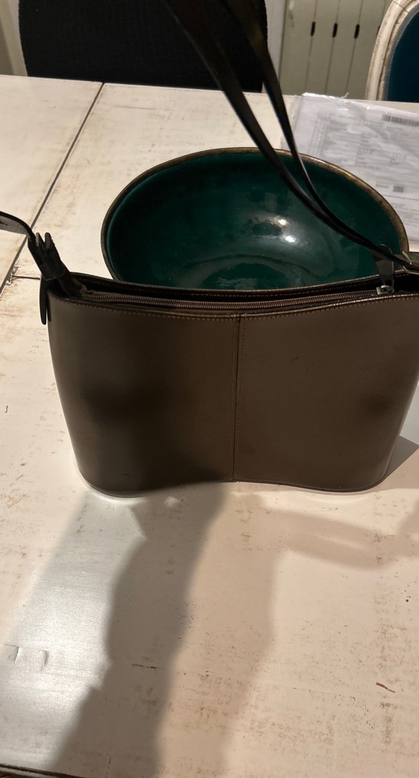 Klasik Kahverengi Deri Kadın Çanta - Görsel 3