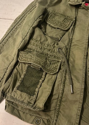 Geniş Kesim Kamuflaj Desenli Keten Erkek Ceket - Görsel 4