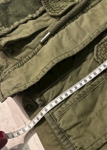 Geniş Kesim Kamuflaj Desenli Keten Erkek Ceket - Görsel 13