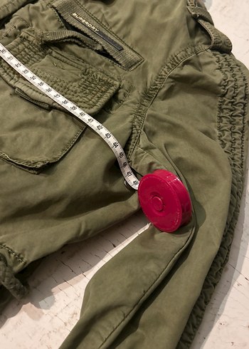 Geniş Kesim Kamuflaj Desenli Keten Erkek Ceket - Görsel 12