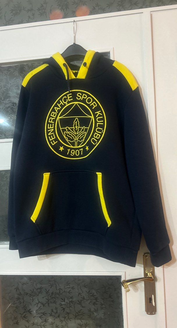 Sarı lacivertKapüşonlu Fenerbahçe Sweatshirt - Görsel 4