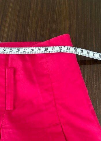 Kırmızı Pilili Midi Kadın Kumaş Pantolon - Görsel 11