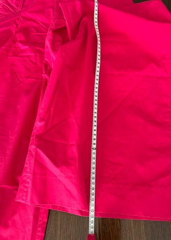 Kırmızı Pilili Midi Kadın Kumaş Pantolon - Görsel 12