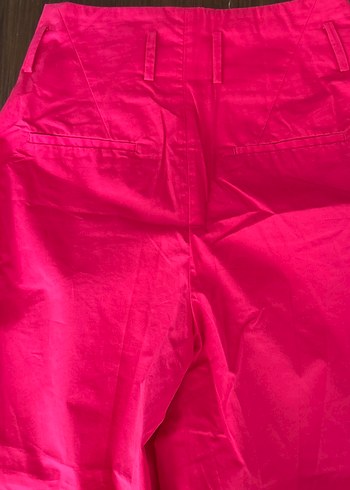 Kırmızı Pilili Midi Kadın Kumaş Pantolon - Görsel 13