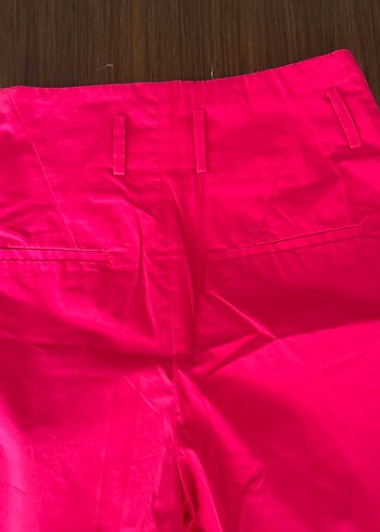 Kırmızı Pilili Midi Kadın Kumaş Pantolon - Görsel 14