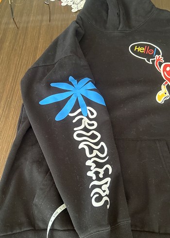 Siyah Baskılı Kapüşonlu Sweatshirt - Görsel 9